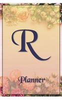 R: Letter Journal Monogram Minimalist Lined Notebook To Do List Undated Daily Planner for Personal and Business Activities with Check Boxes to Help you