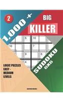 1,000 + Big killer sudoku 6x6: Logic puzzles easy - medium levels(2 Killer Sudoku)