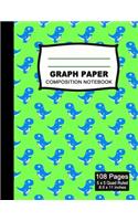 Graph Paper Composition Notebook: Beautiful Jurassic Age 8.5 x 11 inch Quad Ruled 5 x 5 square grid journal four squares per inch graphing paper, (Notebooks for Math and Science Scho