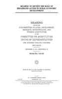 Hearing to review the role of broadband access in rural economic development