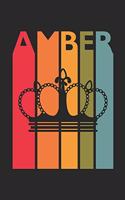 Amber: Vintage Custom Personalized Lined Name Notebook, Diary, Journal - Retro Birthday, Christmas Gifts for Daughter, Niece, Sister, Mom, Mother: Medium C