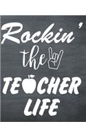 Rocking The Teacher Life: 24 hours Daily Planner for Teacher - Academic Year 365 days Lesson Plan and Record Book with Chalkboard Cover for Best Teachers - Lesson Planning fo