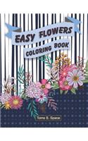 Easy Flowers Coloring Book