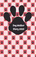 Dog Walker Diary 2020: Appointment diary to record all your dog walking times & client details. Day to a page with hourly slots.Cute paw prints on interior pages. Perfect 