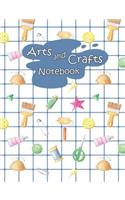 Arts & Crafts Notebook: Sewing & Painting Design, 100 Wide Ruled Pages, 7.44"x9.69"