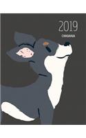 2019 Chihuahua: Dated Weekly Planner with to Do Notes & Dog Quotes - Chihuahua Black White(24 Awesome Calendar Planners for Dog Owners Dark)