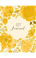 Dot Journal: Large Dotted Notebook, Yellow Planner, Watercolor Roses(Bullet Grid Journal)