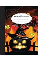 Composition Notebook, 8.5 x 11, 110 pages: Spooky Pumpkin Halloween v.6: (School Notebooks)