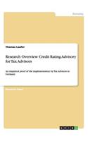 Research Overview Credit Rating Advisory for Tax Advisors