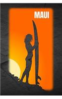 Maui: Bodysurfing Water Sport Novelty Notebook - Lined 120 Pages 6x9 Journal