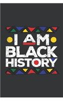 Notebook: I Am Black History Month Africa Panthers Pride Journal & Doodle Diary; 120 Dot Grid Pages for Writing and Drawing - 6x9 in.