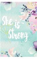 She Is Strong Proverb 31: 25: Journal With Blank Linked Pages