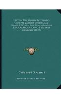 Lettera Del Molto Reverendo Giuseppe Zammit Diretta All' Illmo. E Revmo. Sig. Don Salvatore Lanzon Arcidiacono E Vicario Generale (1839)