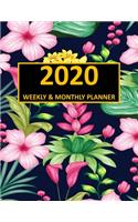 2020 Planner Weekly And Monthly: Yearly Planner: Jan 1, 2020 to Dec 31, 2020: Weekly & Monthly Planner + Calendar Views + Inspirational Quotes and Pretty Floral Cover (Heavenlyjoy P