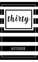 Black And White Striped Notebook