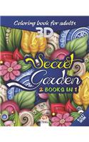 Secret garden - night edition - 2 books in 1: Adults coloring book - 54 coloring illustrations.