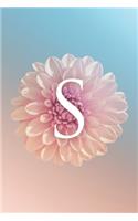 S: Modern, stylish, decorative and simple floral capital letter monogram ruled notebook, pretty, cute and suitable for all: men, women, girls & boys. F