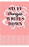 Stuff Georgie Writes Down: Personalized Journal / Notebook (6 x 9 inch) with 110 wide ruled pages inside [Soft Coral]