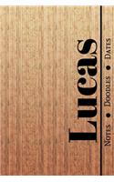 Manly Masculine Notebook with Personalized Monogram Lucas: A personalized monogram notebook just for you!