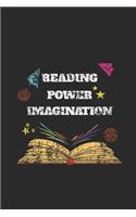 Reading Power Imagination: Dotted Bullet Notebook (6" x 9" - 120 pages) Reader Themed Notebook for Daily Journal, Diary, and Gift