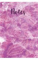 Notes: A Purple Paisley Notebook with 120 Lined Pages / Diary / Journal / 6" x 9"