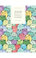 2019 Weekly Planner Twenty Nineteen: Dated with to Do Notes and Inspirational Quotes - Colorful Kitties