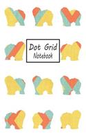 Dot Grid Notebook: Old English Sheepdog Dog Pattern - A Dotted Matrix Journal (Composition Book)