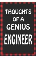 Thoughts of a Genius Engineer: Sarcastic Adult Humor Blank Lined Notebook