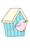 Spring Bird at Birdhouse Composition Book