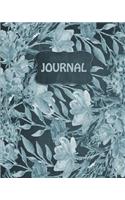 Chalkboard Watercolor Flowers Bullet Dot Grid Journal (Denim)