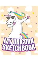 My Unicorn Sketchbook: Blank Unlined Doodle Book V16
