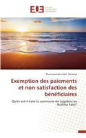 Exemption Des Paiements Et Non-Satisfaction Des B?n?ficiaires