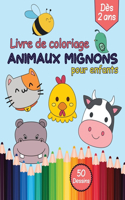 livre de coloriage animaux mignons pour enfants dès 2 ans
