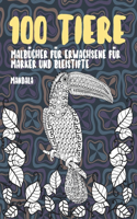 Malbücher für Erwachsene für Marker und Bleistifte - Mandala - 100 Tiere