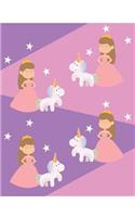 Blank Sketchbook for Girls - Princess and Unicorns: Draw and Create Your Own Comic Book: 8.5 x 11 with 120 Pages Journal Notebook comic panel for artists of all levels (Blank Comic Books)