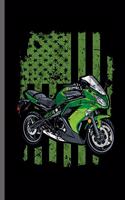 Green Motorcycle Flag: Motorcycles Dirt Bike Bikers Riders Racers Motocross Racing Extreme Sports Gift (6x9) Lined notebook Journal to write in