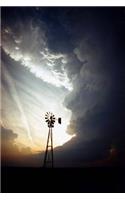 Modern Windmill and Storm Clouds Journal: 150 Page Lined Notebook/Diary
