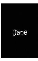 Jane - Large Black Personalized Notebook / Extended Lined Pages / Matte