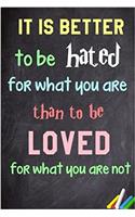 It Is Better to Be Hated for What You Are Than to Be Loved for What You Are Not.