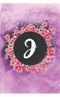 Cherry blossom flowers letter J journal