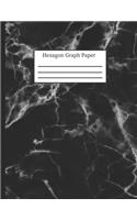 Hexagon Graph Paper: Hexagonal Notebook Paper: 0.2" Hexes, Small Hex Grid Note Book Pad: 8.5" x 11" 108 Pages, Pretty Black Marble