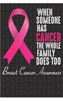 When Someone Has Cancer The Whole Family Does Too Breast Cancer Awareness: Breast Cancer Awareness Journal 6X9 Blank Lined Journal Notebook - Breast Cancer Survivor Journal -Support Breast Cancer Research and Awareness