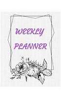 Weekly Planner: Floral White Linen Undated Weekly Planner-8 x 10