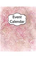 Event Calendar: Perpetual Record Book for Important Celebrations Birthdays Anniversaries with Monthly Address List Pink 1
