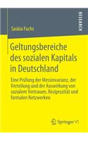 Geltungsbereiche Des Sozialen Kapitals in Deutschland