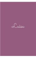 Luisa: notebook with the name on the cover, elegant, discreet, official notebook for notes, dot grid notebook,