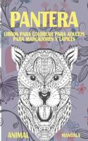 Libros para colorear para adultos para marcadores y lápices - Mandala - Animal - Pantera
