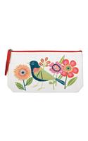 Avian Friends Embroidered Handmade Pouch