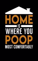 Home Is Where You Poop Most Comfortably: Funny Quotes and Pun Themed College Ruled Composition Notebook