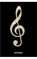 Notebook: 6x9 Blank Classic Notebook Or Musician Book - Piano Journal Or Music Teacher Diary for Men and Women